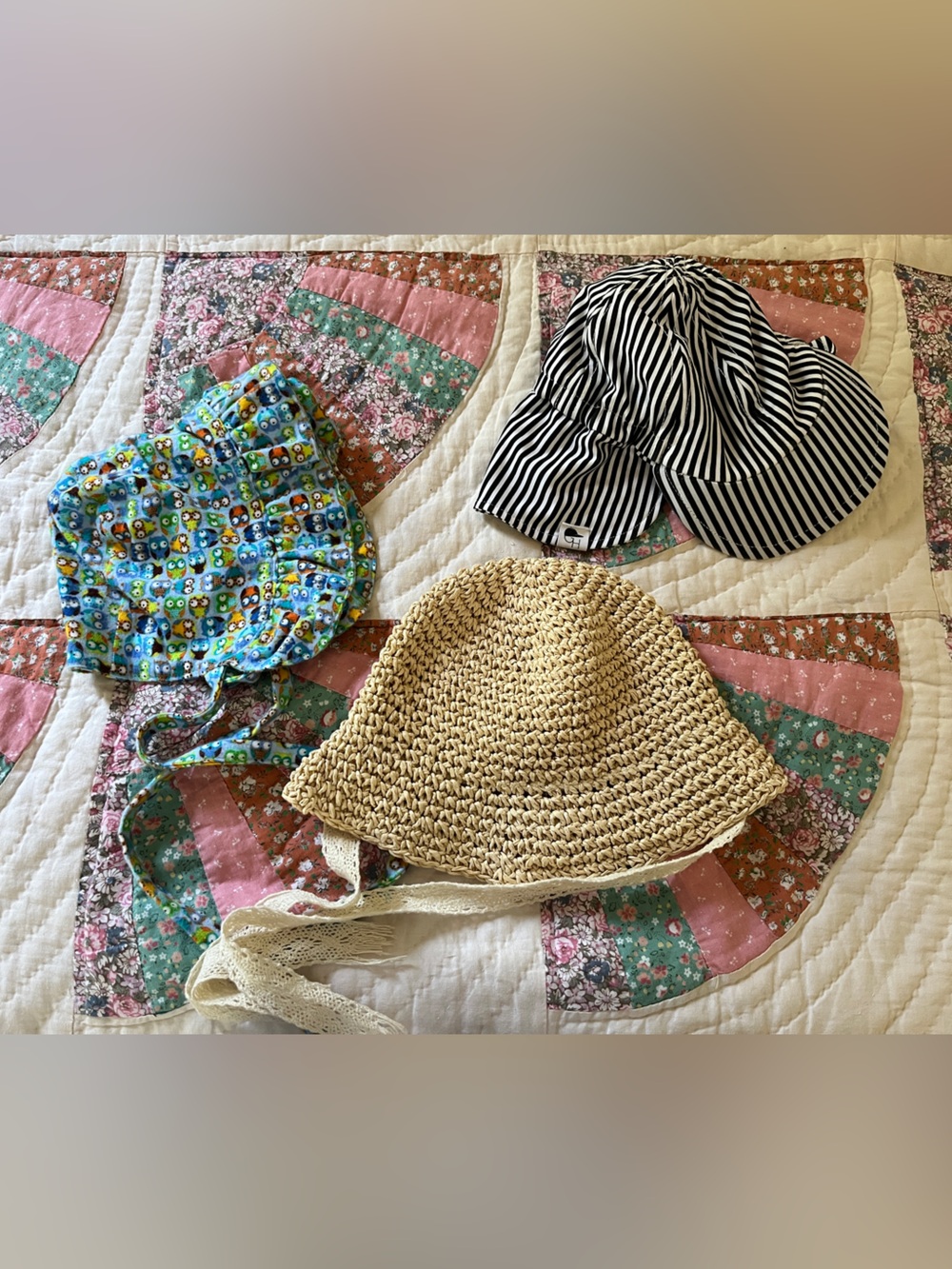 Bundle of 3 Baby Bonnets